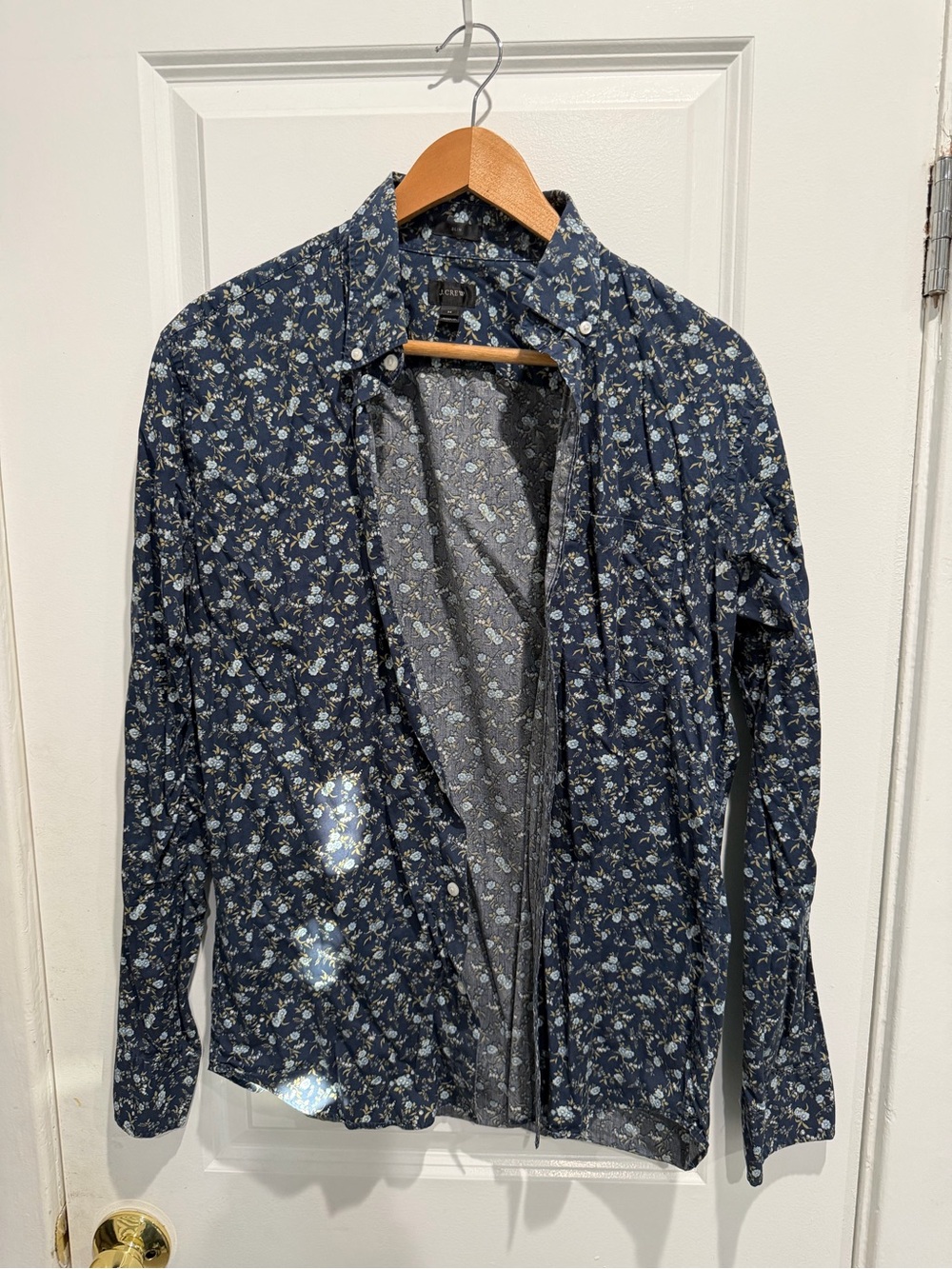 J. Crew Navy Floral Lightweight Shirt Jacket